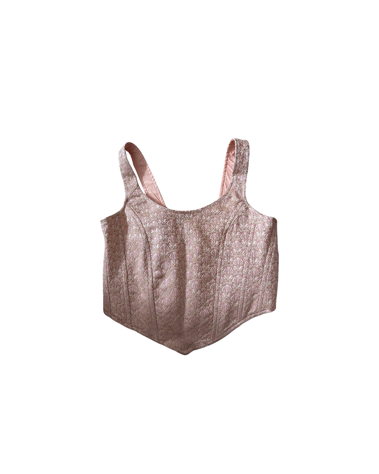 light pink brocade corset