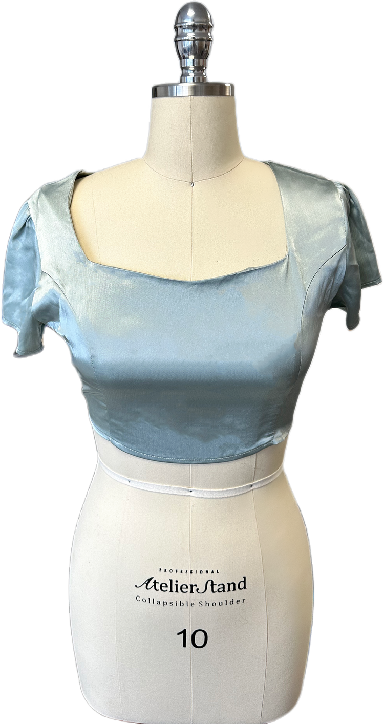 Dark sage green cap sleeve and Saree