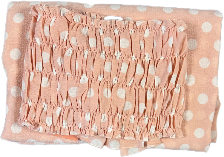 light pink polka dot off shoulder ( Saree and Blouse )