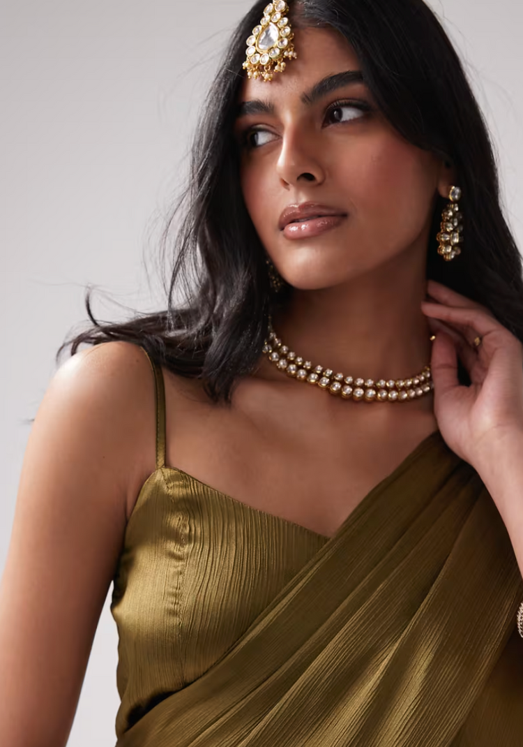 Custom colour Spaghetti Strap Top and Saree - 5 week wait