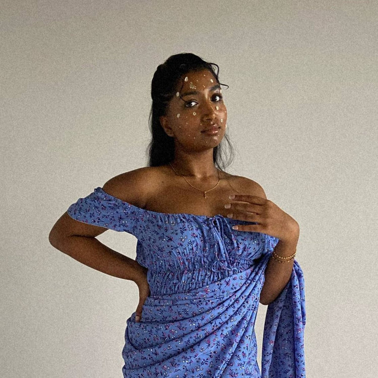 Violet Floral Chiffon Top