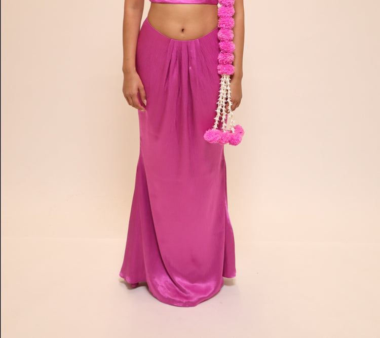 Kanya London Fishtail Satin Purple Co-Ord