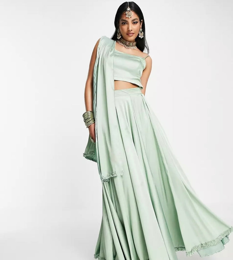 Sage Green Lehenga Skirt