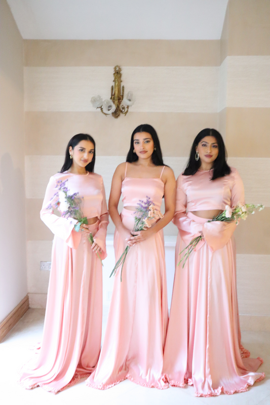 Pink Lehenga Skirt & Shawl